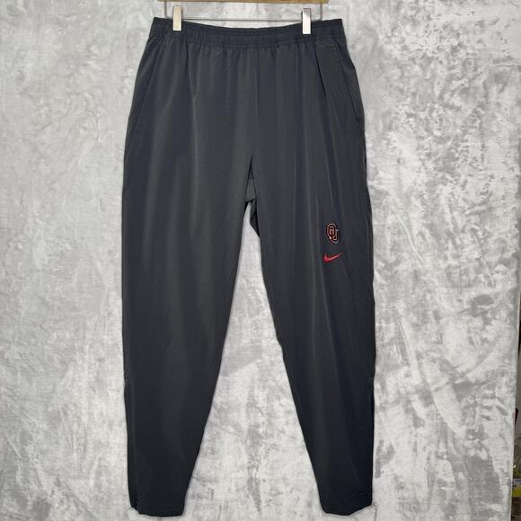 Oklahoma Sooners Pants Mens M Nike Gray NCAA Football Warm Up Joggers Zip Hem - Picture 1 of 11